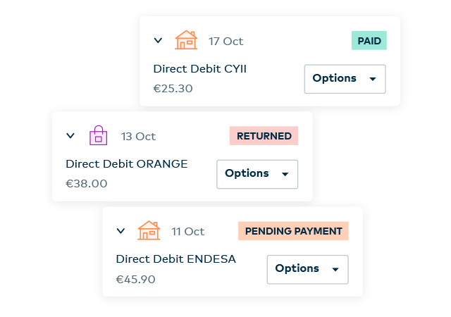 Management of Bills and Direct Debits